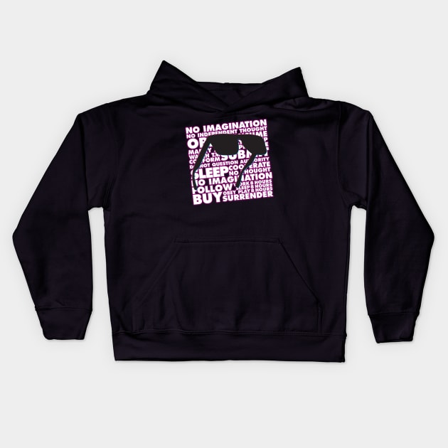 Obey Consume Conform Kids Hoodie by WhatProductionsBobcaygeon